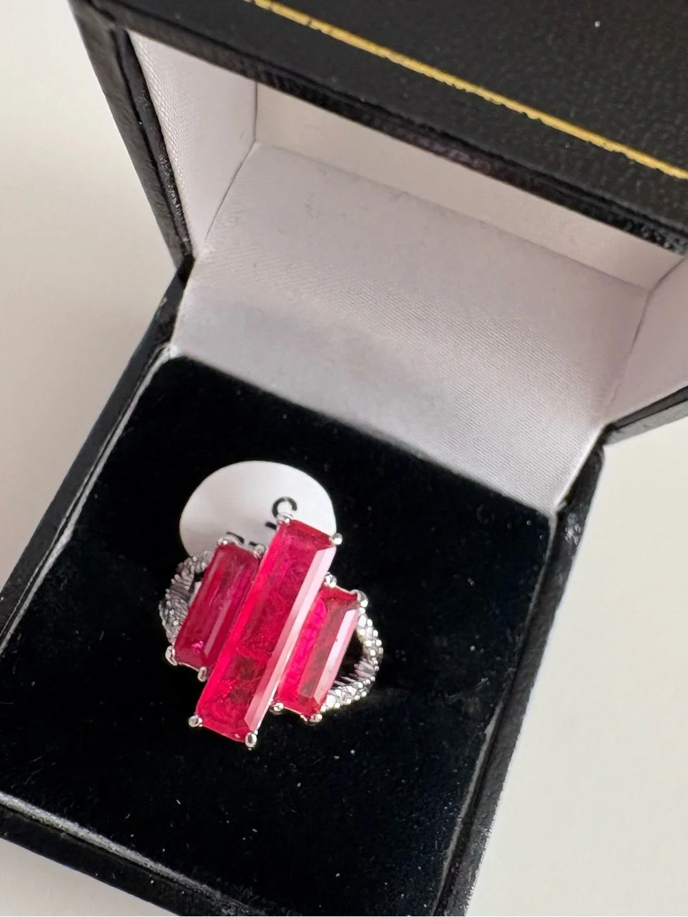 Bomb Party Decide on A Reason Ring RBP6123 Dark Pink Sapphire Rhodium Plating